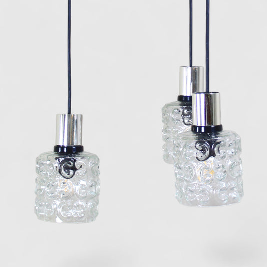 Vintage cascadelamp bubbelglas