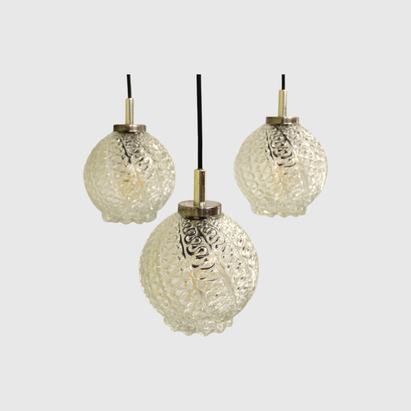 Vintage cascade lamp - transparent pressed glass