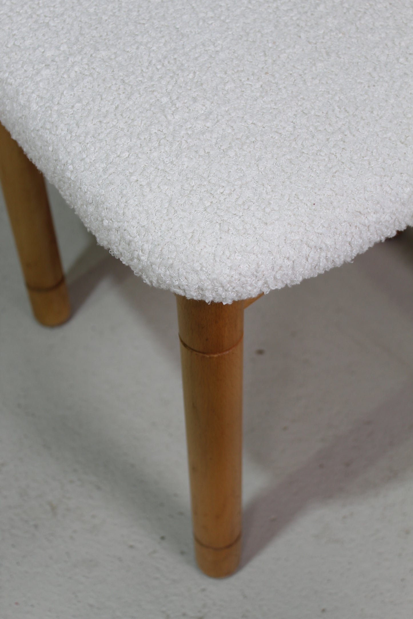 4x vintage eetkamerstoelen - teddy en hout, jaren '70