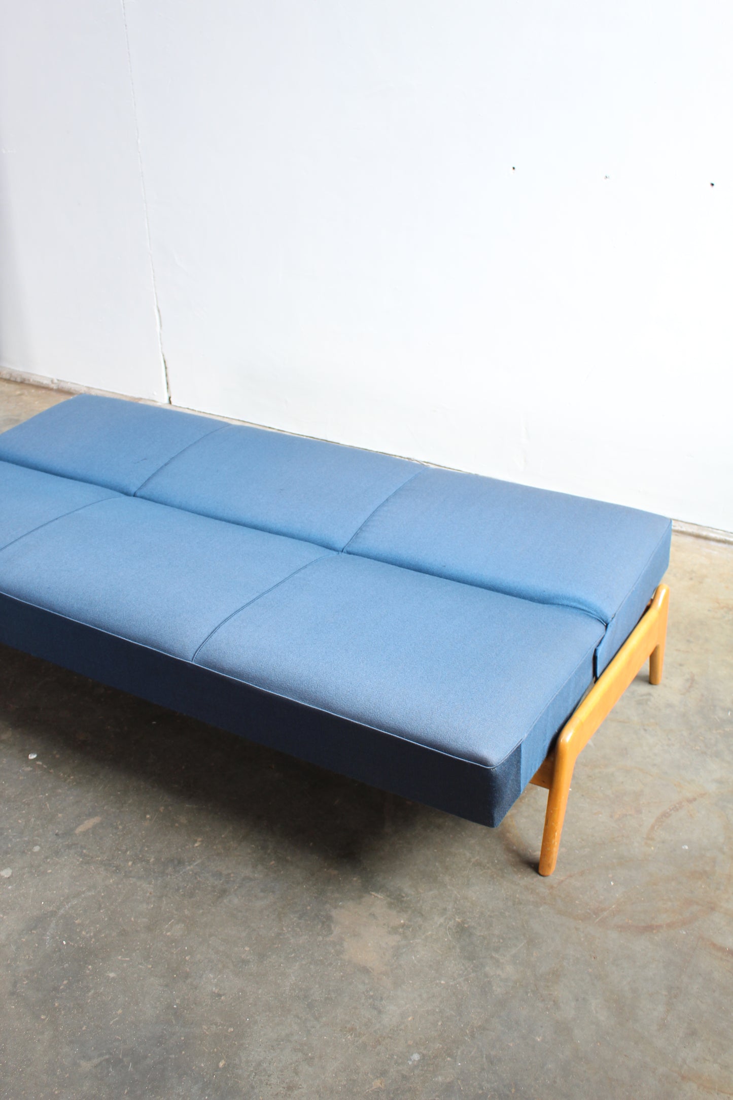 Vintage 3-zits-bank slaapbank jaren '60 blauw