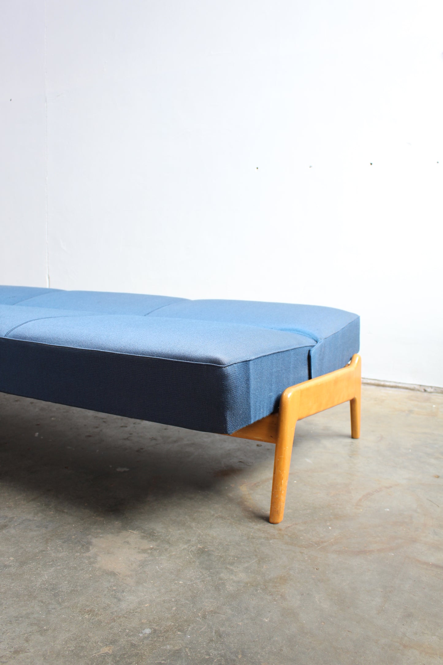 Vintage 3-zits-bank slaapbank jaren '60 blauw
