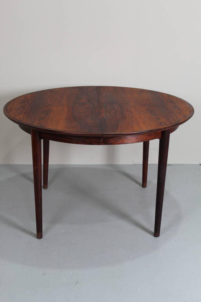Vintage design uitgeschuifbare ronde eettafel - Arne Vodder voor Sibast | 01277