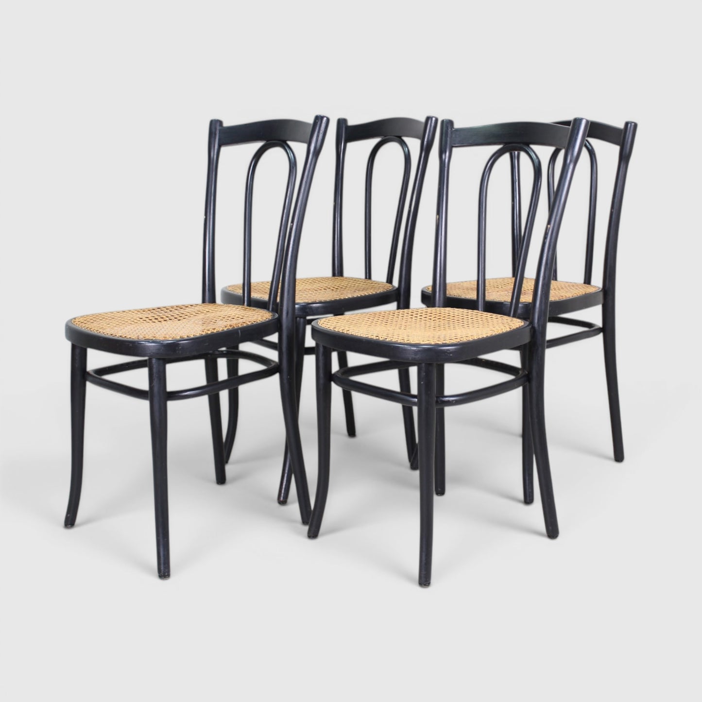 4x antieke Thonet bistrostoel No.56 jaren '20/'30 zwart