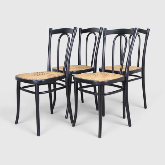 4x antieke Thonet bistrostoel No.56 jaren '20/'30 zwart