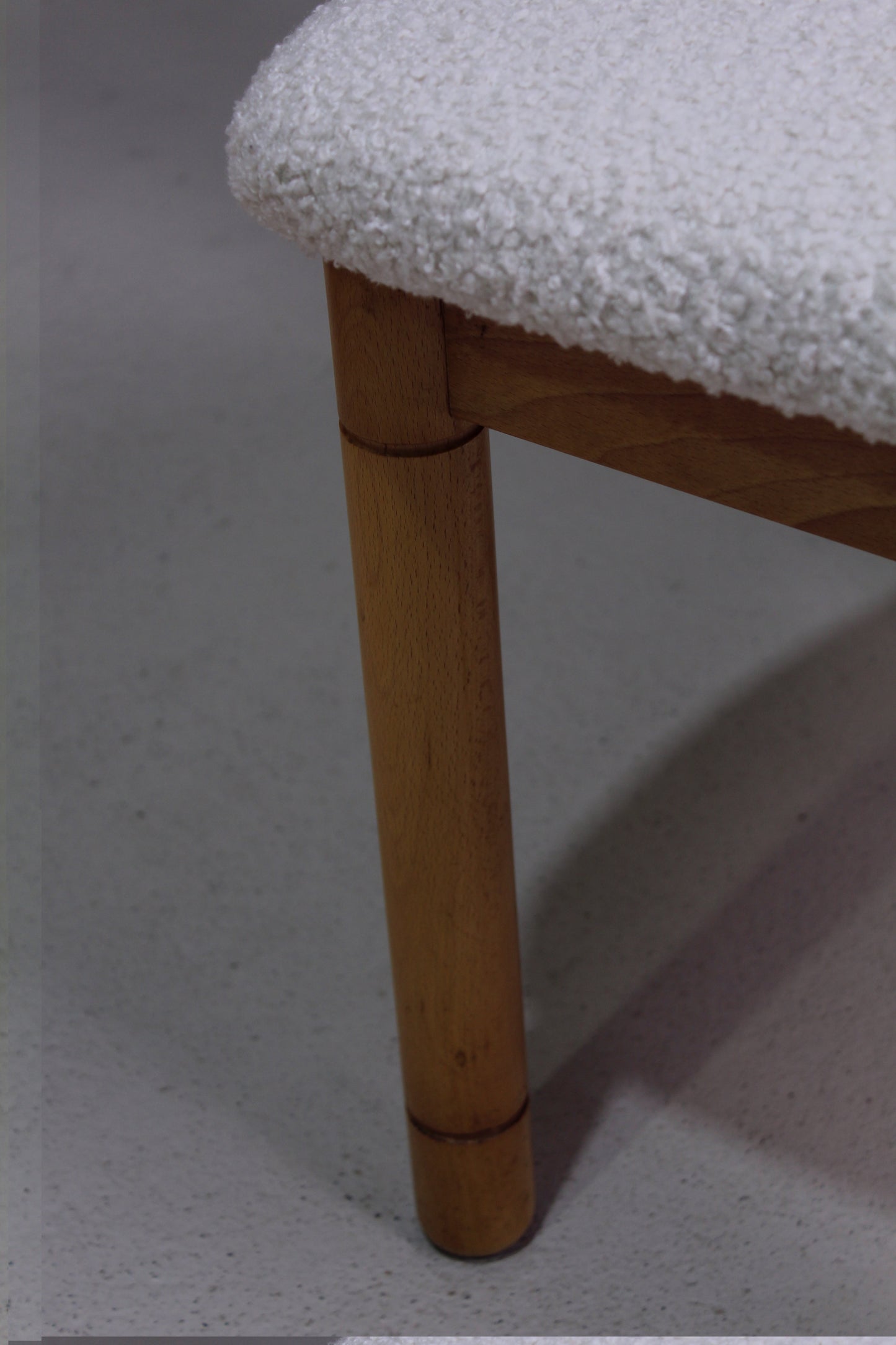 4x vintage eetkamerstoelen - teddy en hout, jaren '70