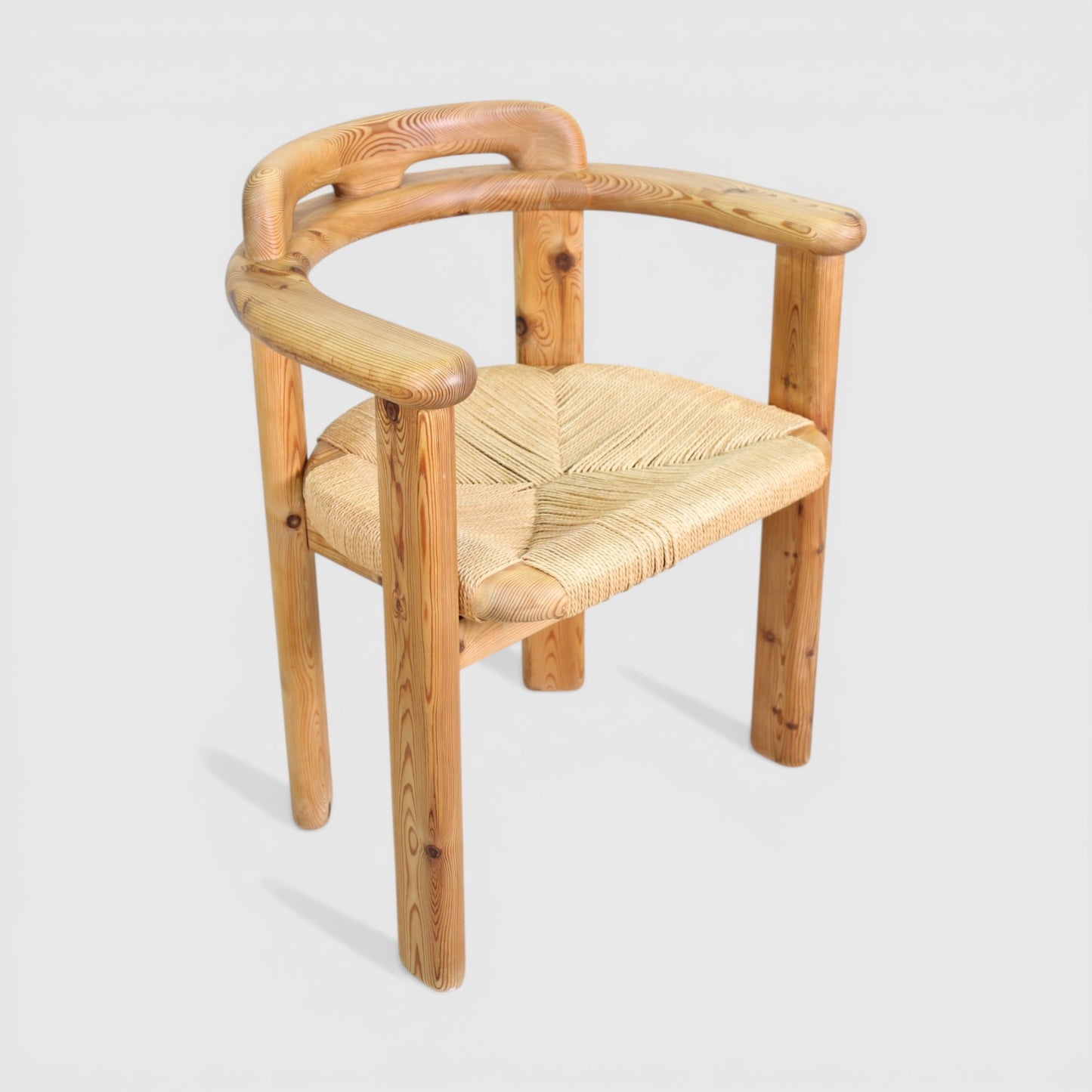 Vintage eetkamerstoel massief grenen