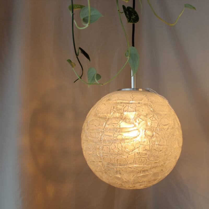 Vintage DORIA hanglamp - iceglass L