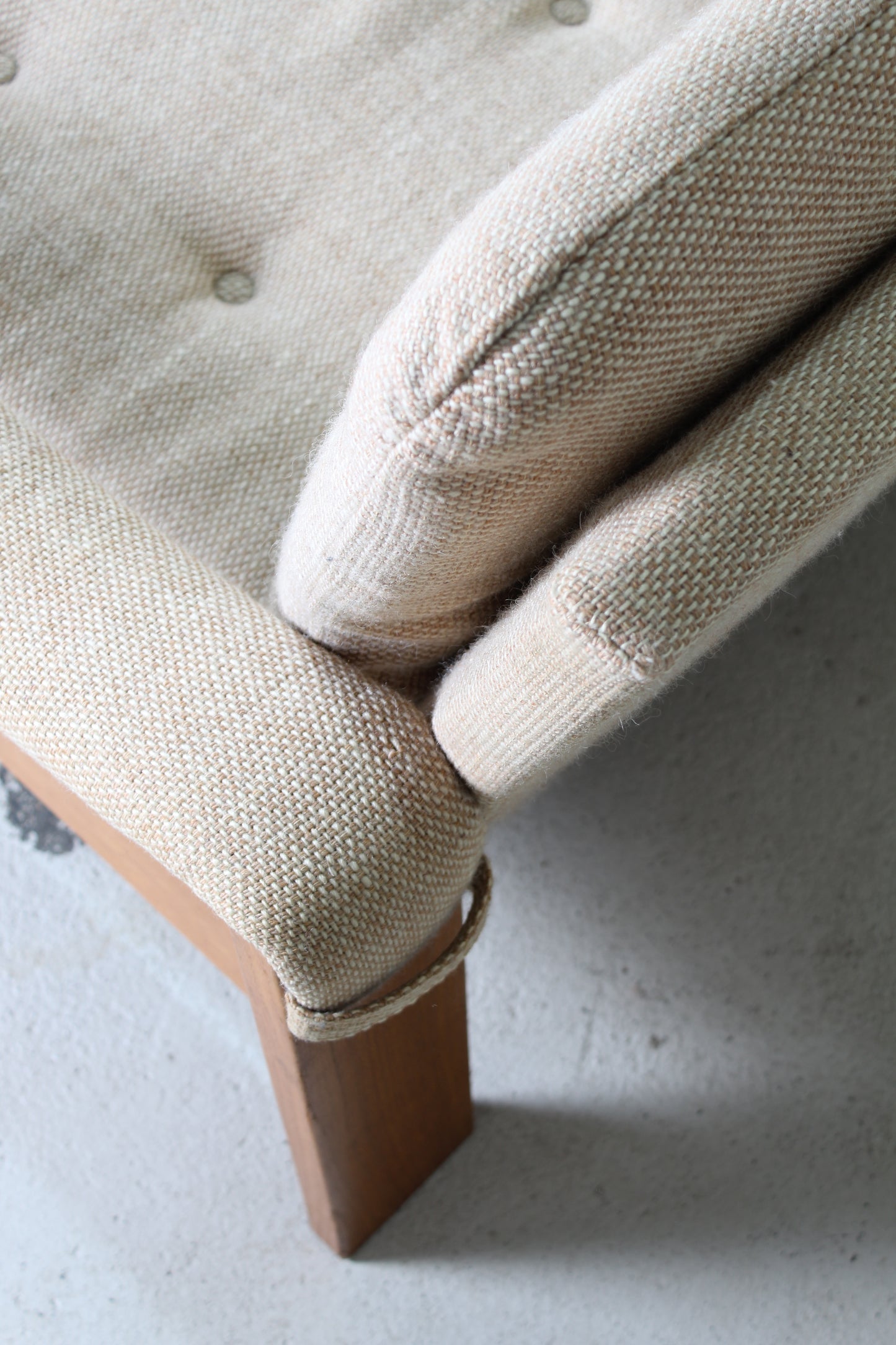 Vintage armchair, lounge chair, beige 1970s