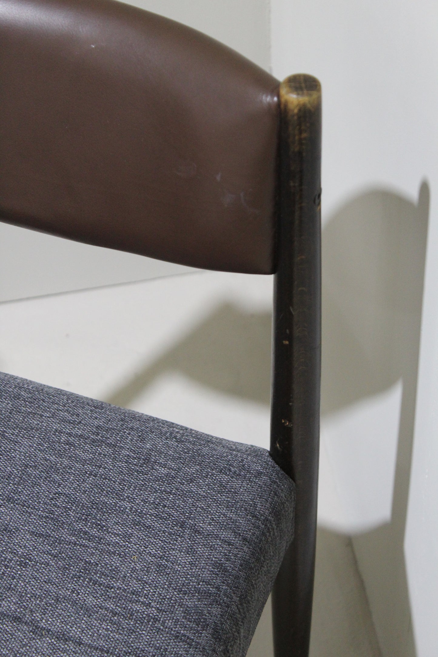 4x Vintage eetkamerstoelen - jaren '60, bruin, grijs
