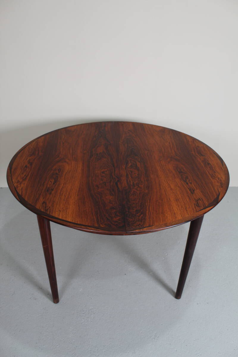 Vintage design uitgeschuifbare ronde eettafel - Arne Vodder voor Sibast | 01277