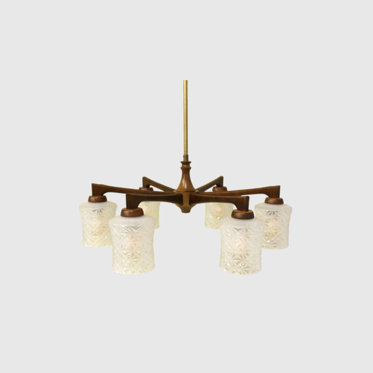 Vintage Deckenlampe - 6 Arme, 70er | 00854