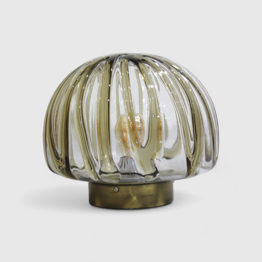 Vintage wall lamp, ceiling lamp - brass, smoked glass | 01092