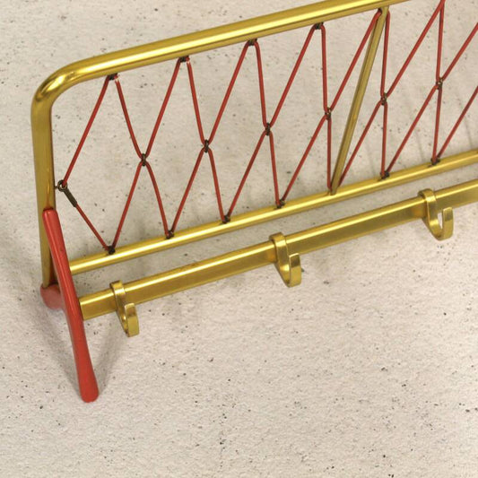 Vintage kapstok - Goud, rood