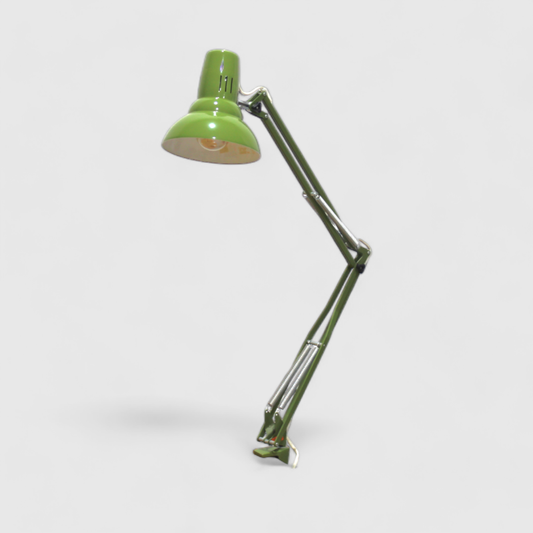 Grüne Vintage Schreibtischlampe, Architektenlampe – LEDU, 70er | 01137
