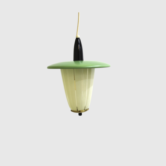 Vintage Lampe, Hängelampe - grün, 50er Jahre | 01000