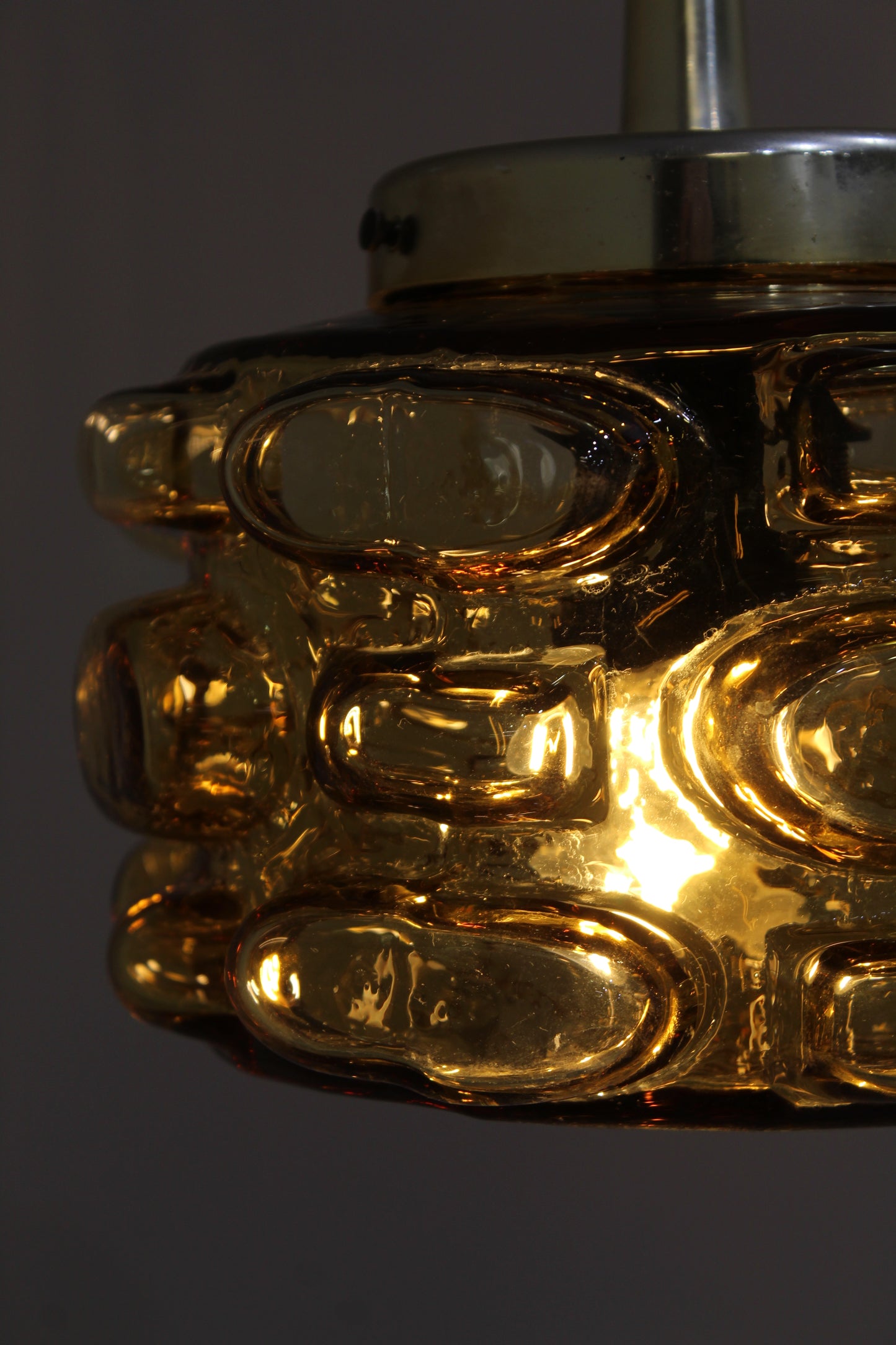 Vintage Pendelleuchte - Bubble Lamp, 70er Jahre, goldbraun