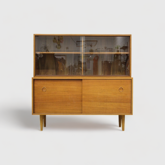 Vintage Musterring sideboard, display cabinet - walnut 1960s | 00777