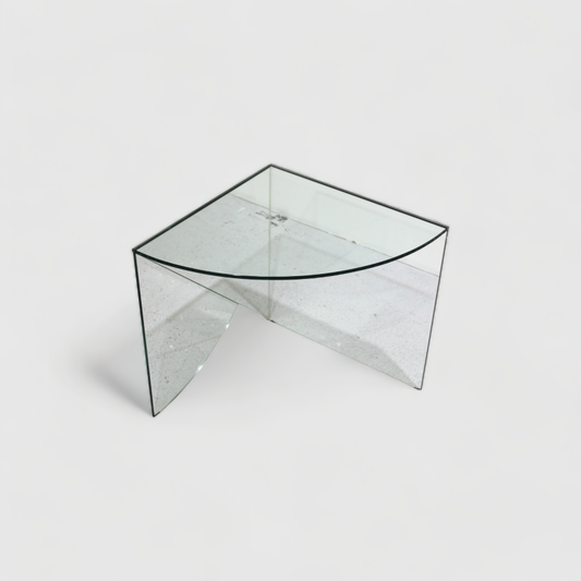Vintage side table, corner table glass - 70s | 00955