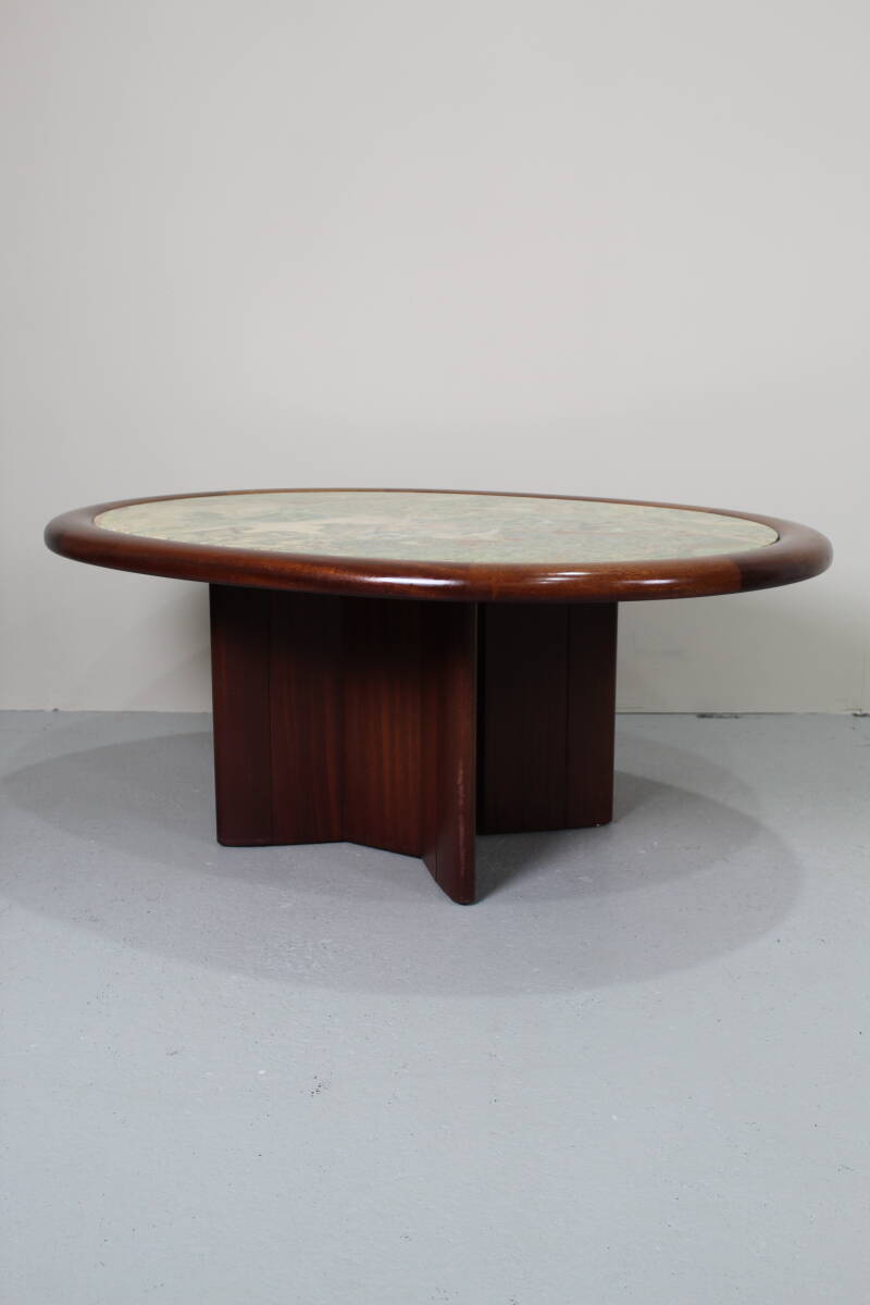 Vintage onyx salontafel - Hohnert design, ovaal, jaren '70 | 01303