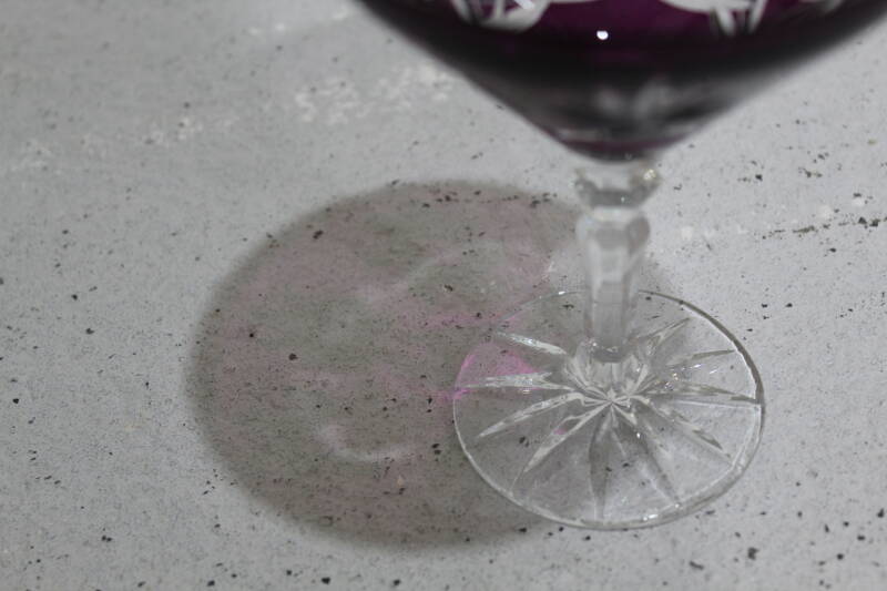 Vintage Crystal Martini Glass - Purple