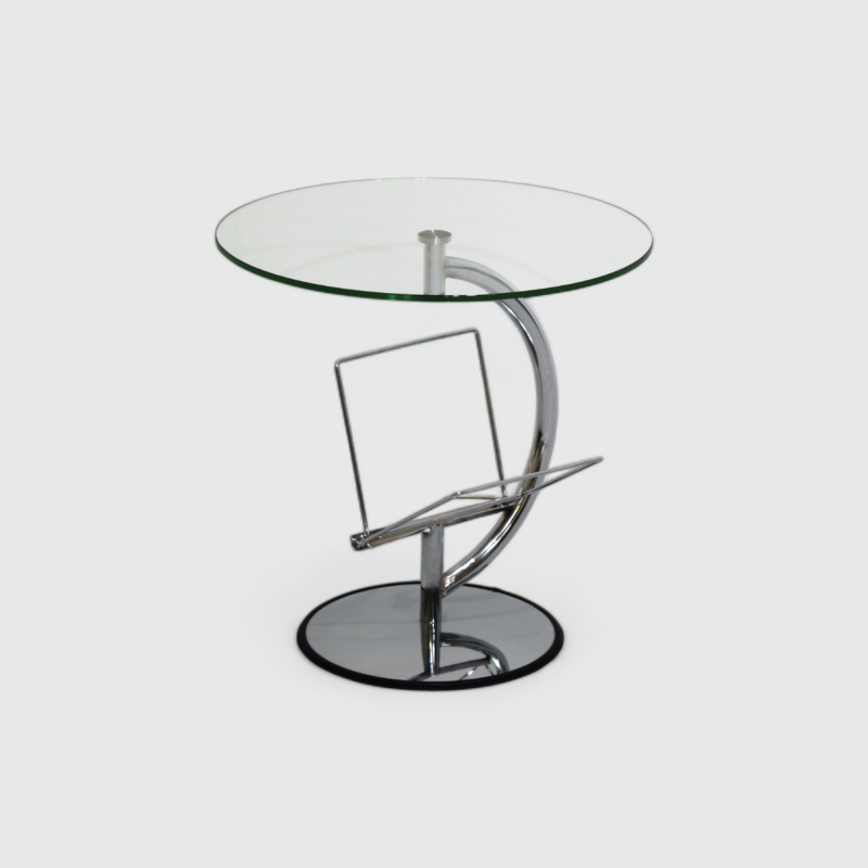 Vintage bijzettafel, lectuurmand - Jaren '60 chroom | 01027