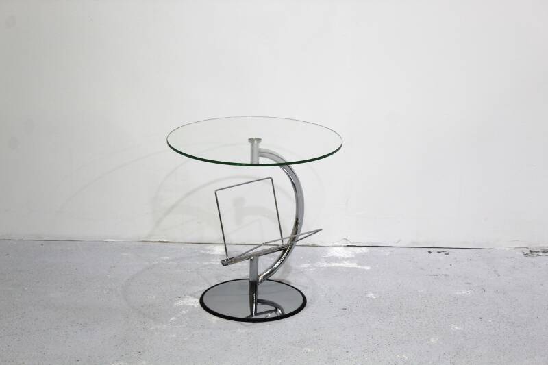 Vintage bijzettafel, lectuurmand - Jaren '60 chroom | 01027