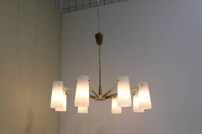 Vintage brass pendant lamp 8-arms | 01019