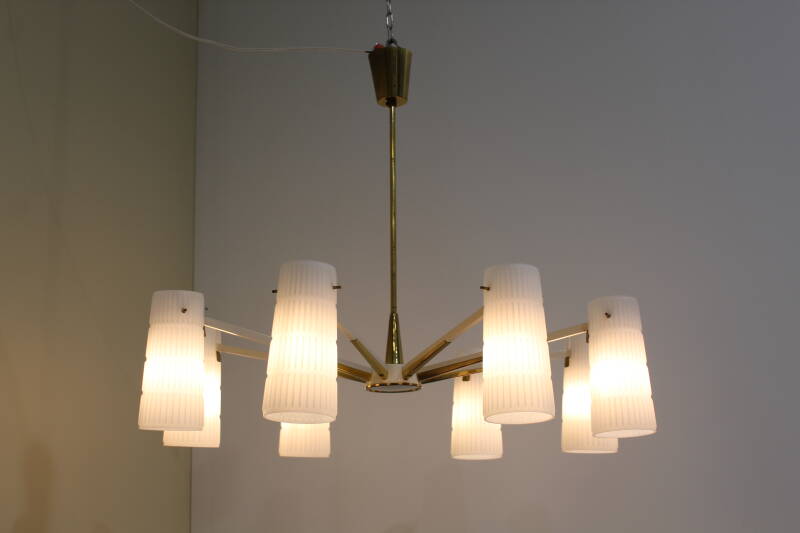 Vintage brass pendant lamp 8-arms | 01019