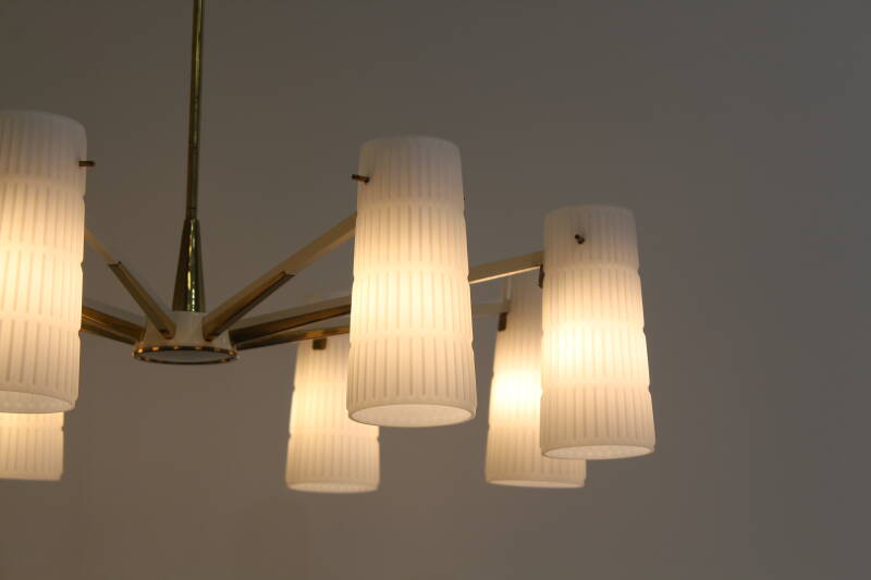Vintage brass pendant lamp 8-arms | 01019