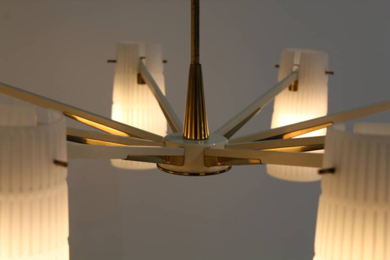 Vintage brass pendant lamp 8-arms | 01019