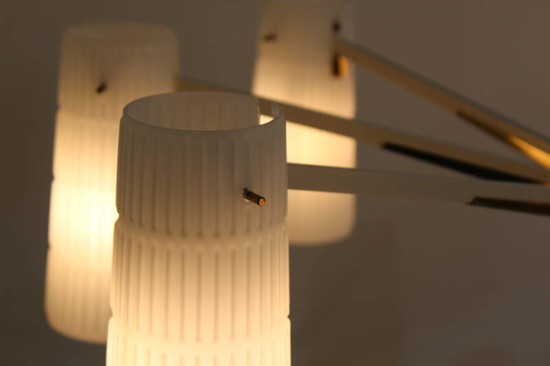 Vintage brass pendant lamp 8-arms | 01019