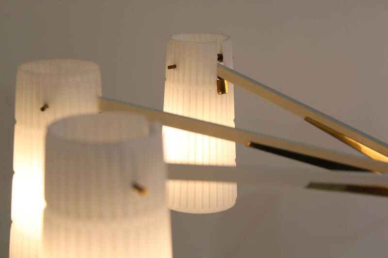 Vintage brass pendant lamp 8-arms | 01019