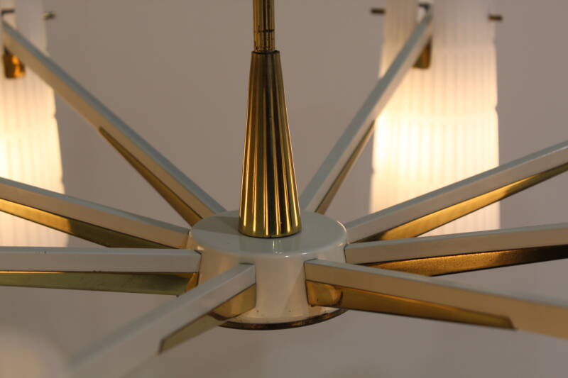 Vintage brass pendant lamp 8-arms | 01019