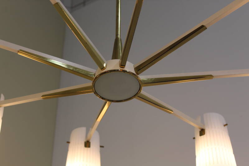 Vintage brass pendant lamp 8-arms | 01019