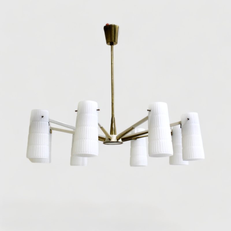 Vintage brass pendant lamp 8-arms | 01019