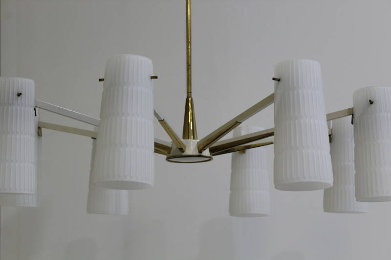 Vintage brass pendant lamp 8-arms | 01019