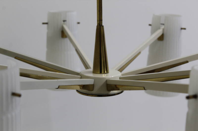 Vintage brass pendant lamp 8-arms | 01019