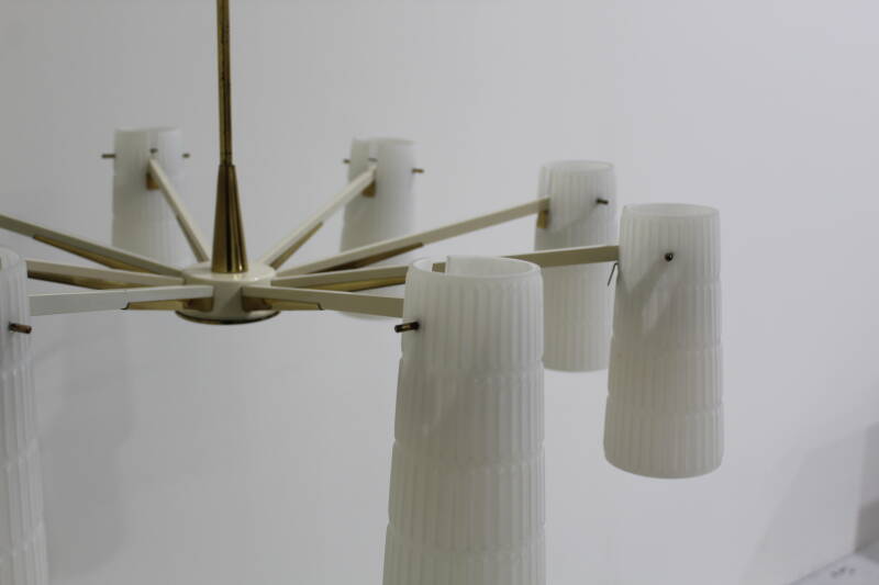 Vintage brass pendant lamp 8-arms | 01019