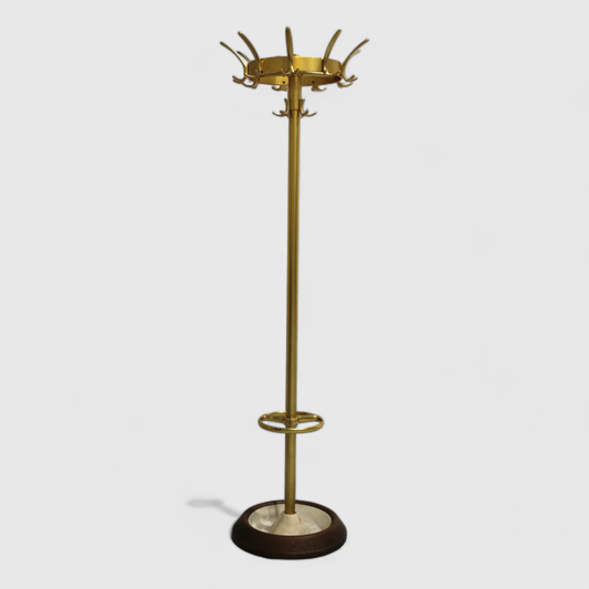 Vintage standing coat rack, wardrobe - brass | 01106