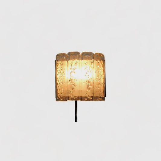 Vintage DORIA wandlamp - iced glass