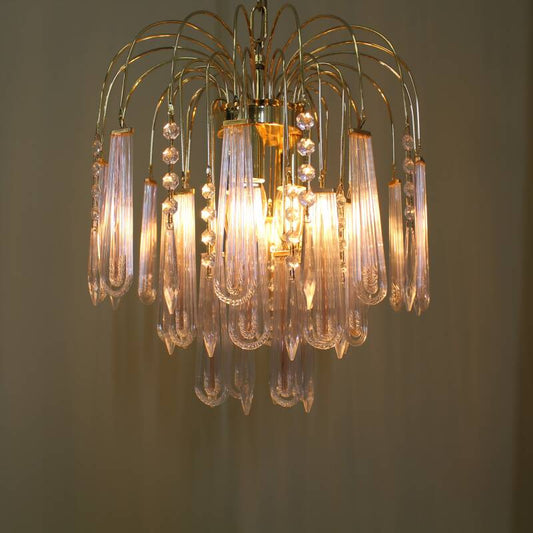 Vintage teardrop lamp - transparant/roze