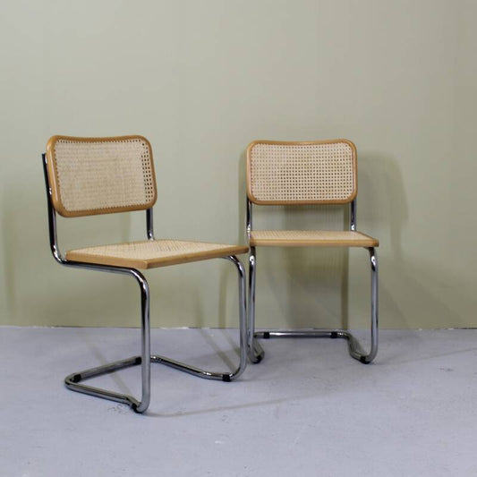 Set vintage webbing stoelen Marcel Breuer