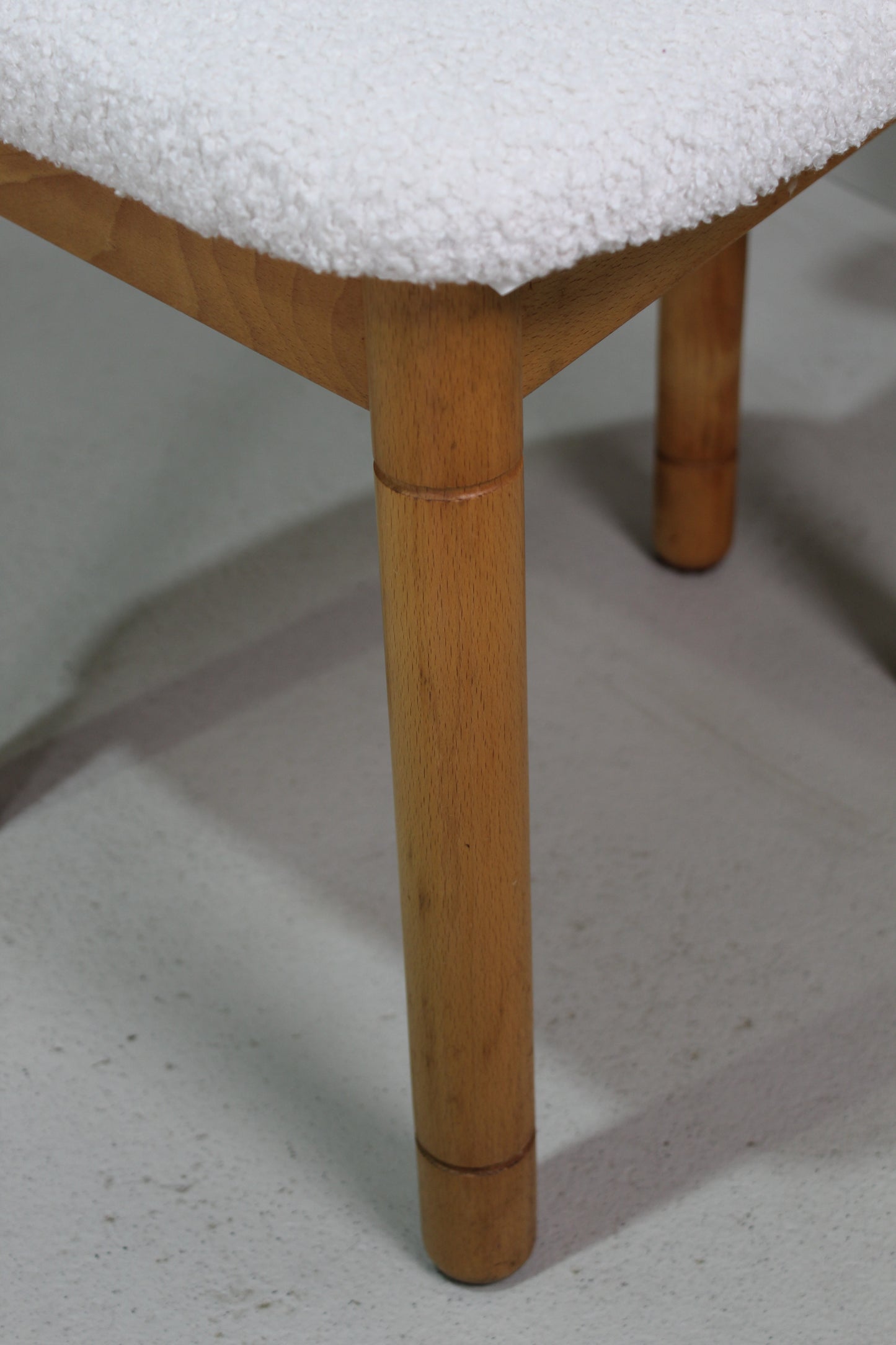 4x vintage eetkamerstoelen - teddy en hout, jaren '70