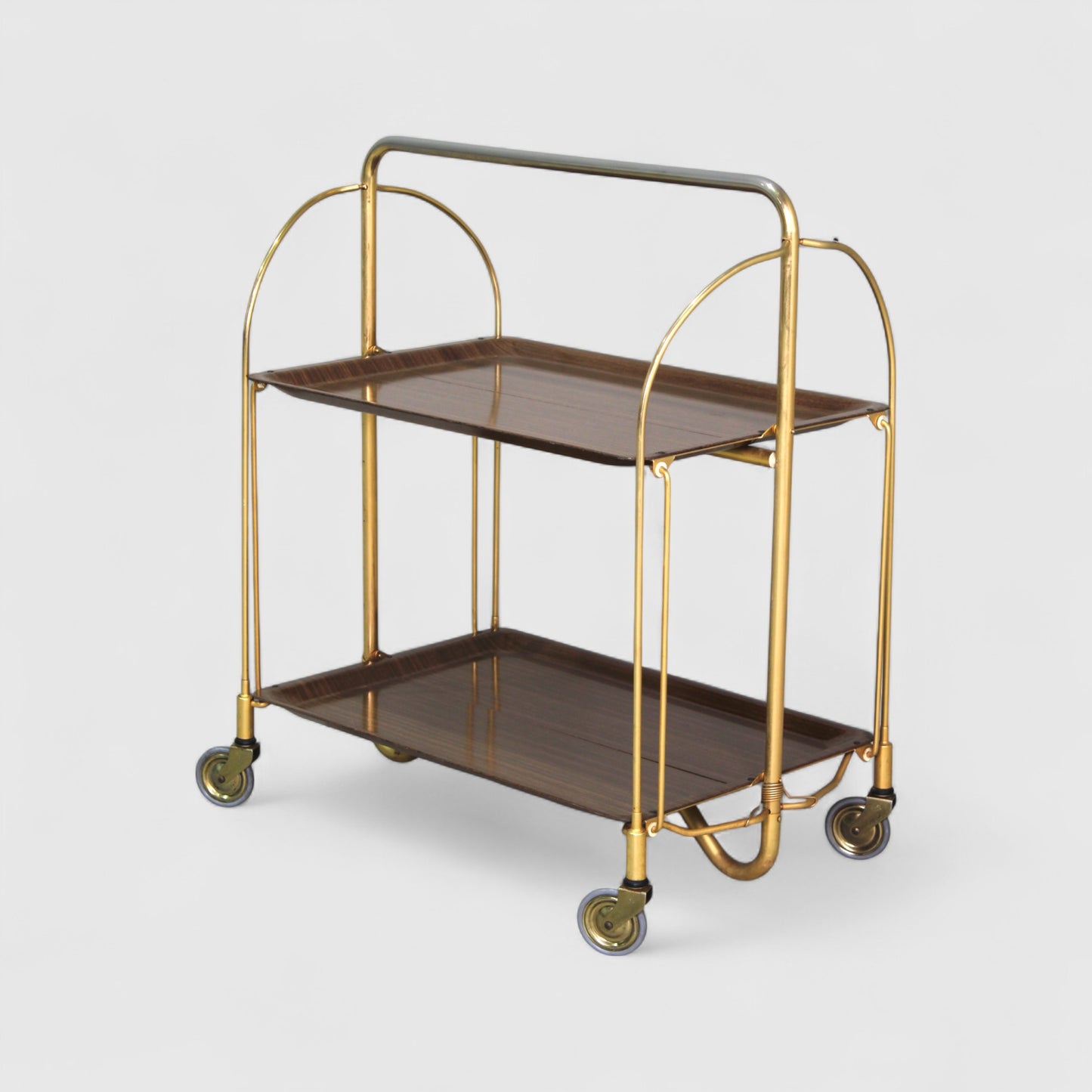 Vintage serveerwagen, barcart - inklapbaar, jaren '70