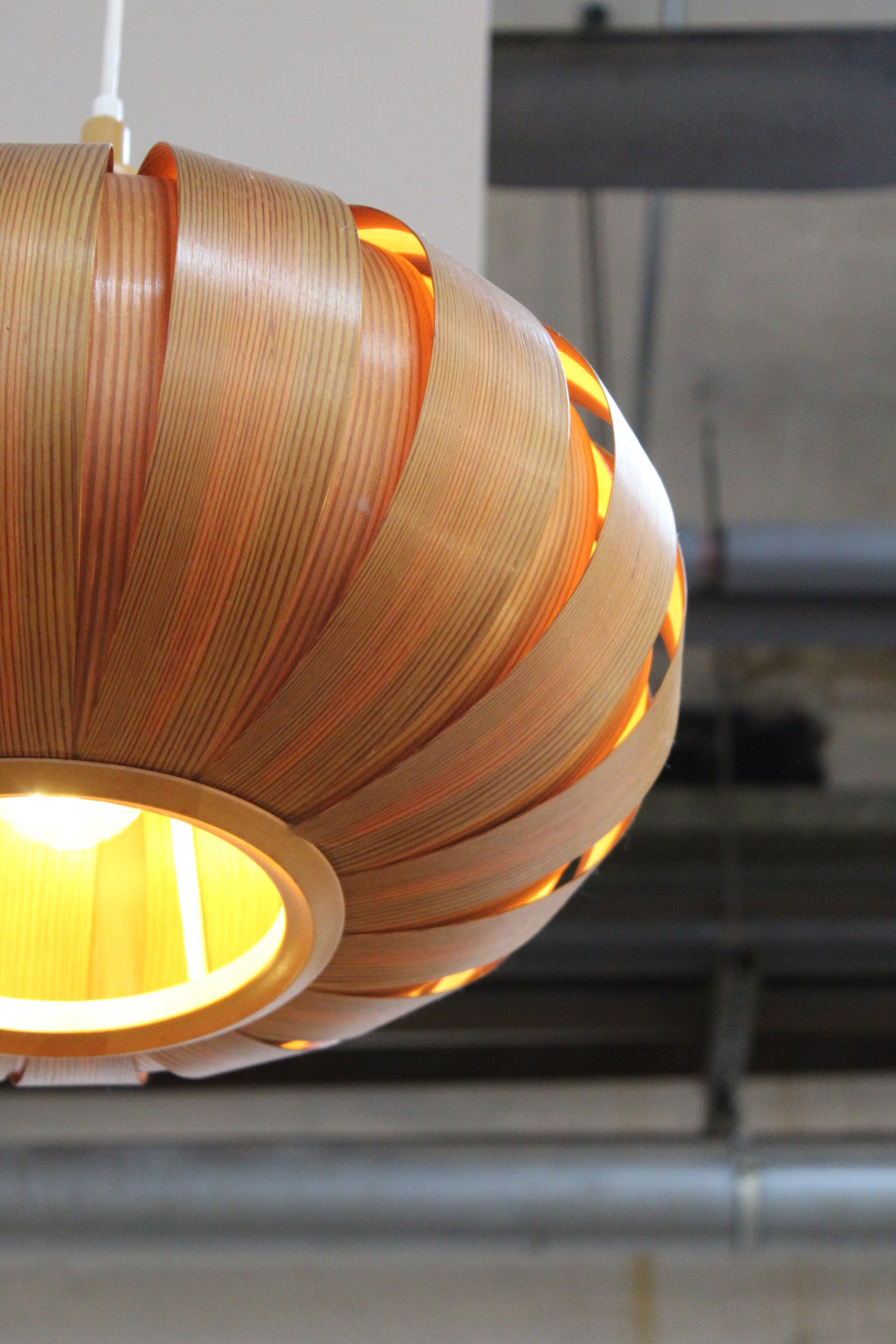 Mid century houten hanglamp