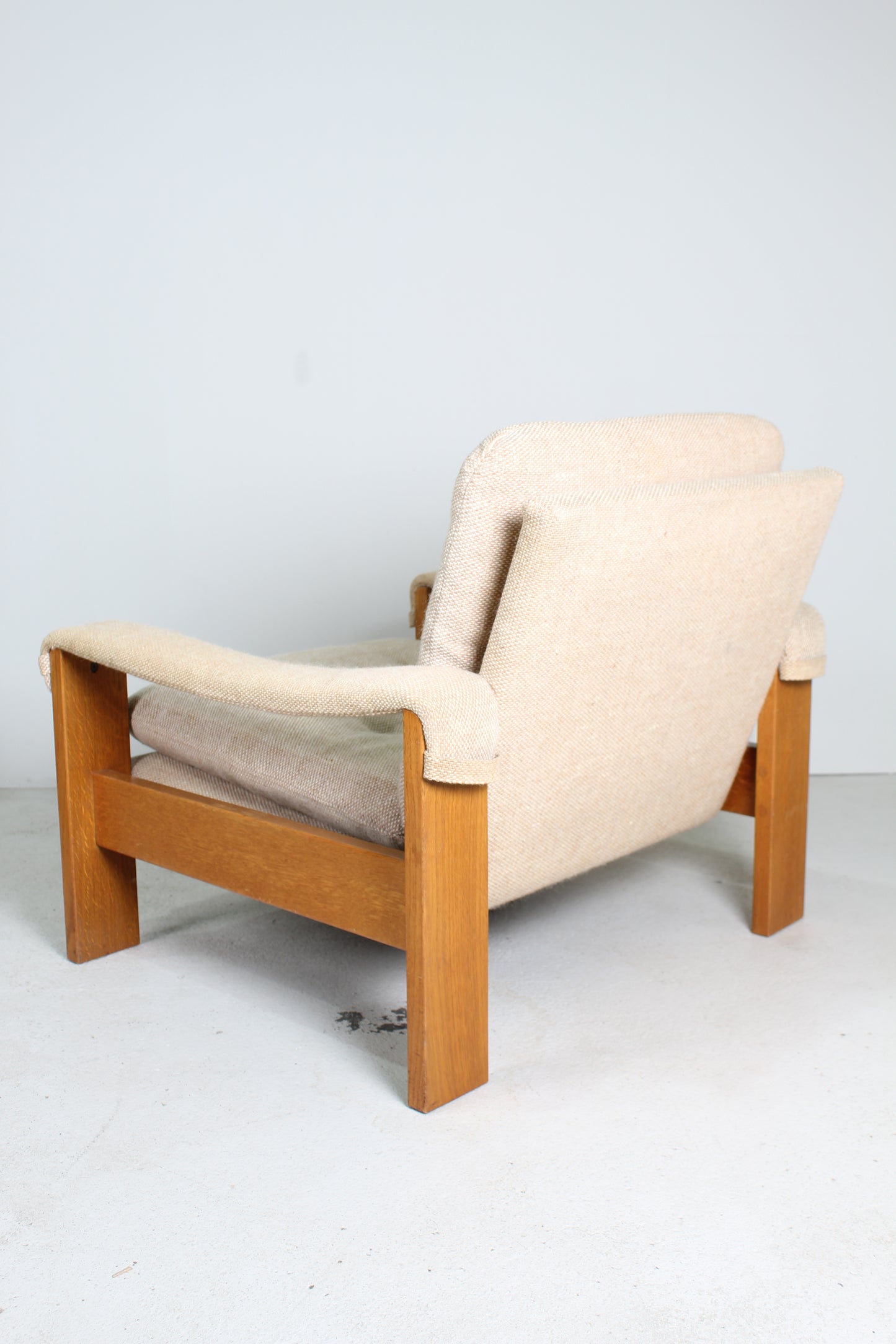 Vintage armchair, lounge chair, beige 1970s