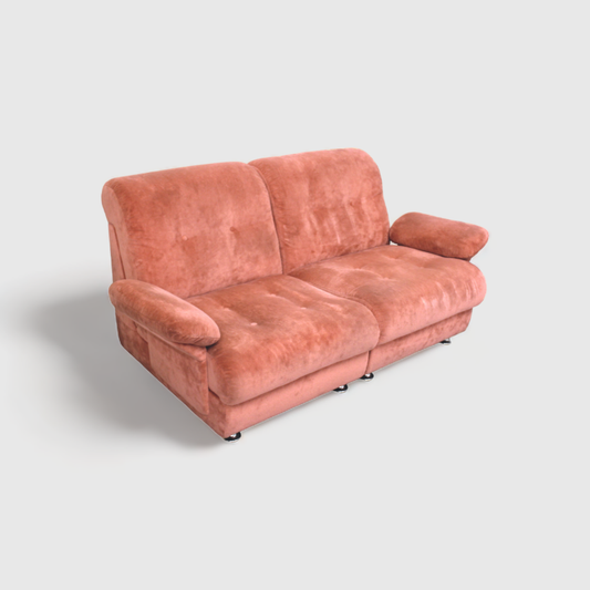 Vintage roze modulaire bank, 2-zits