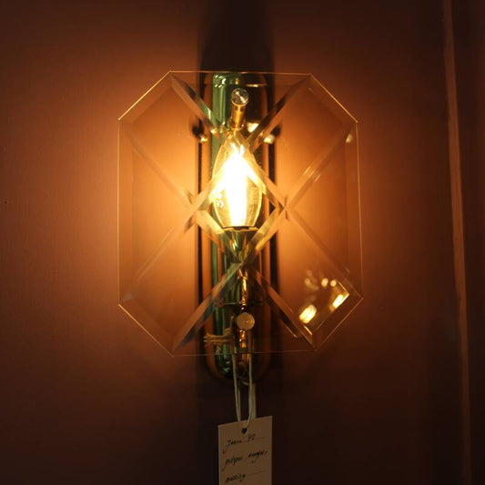 Vintage wall lamp cut glass