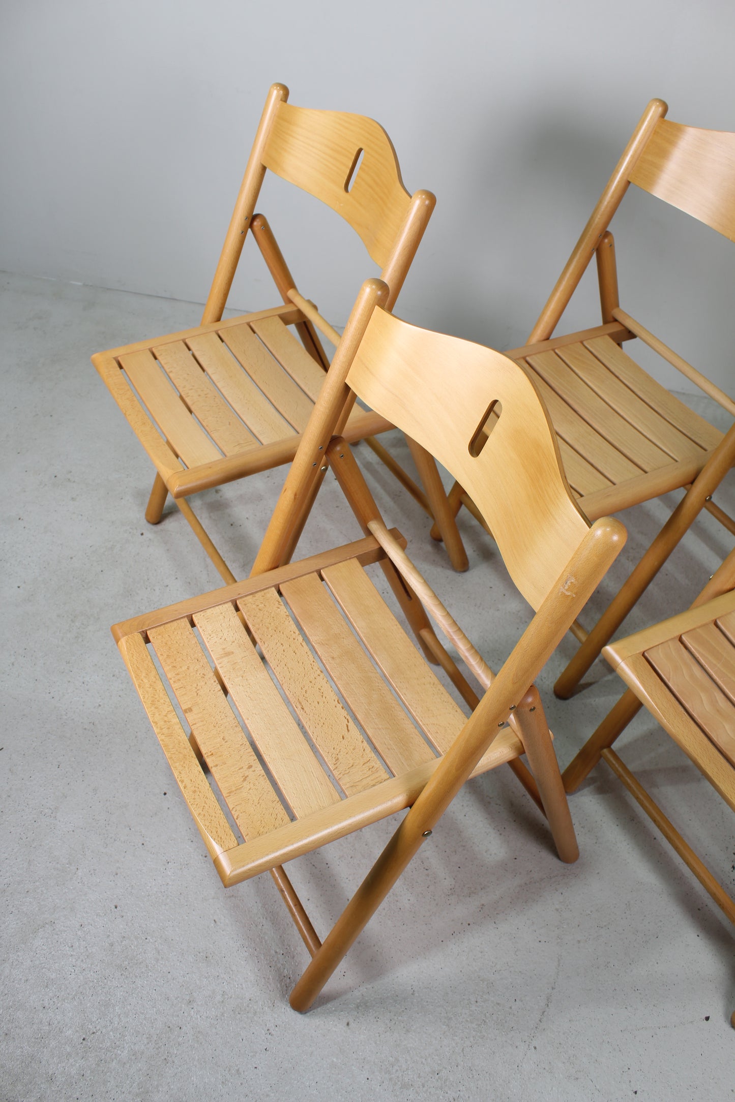 4x vintage houten klapstoelen