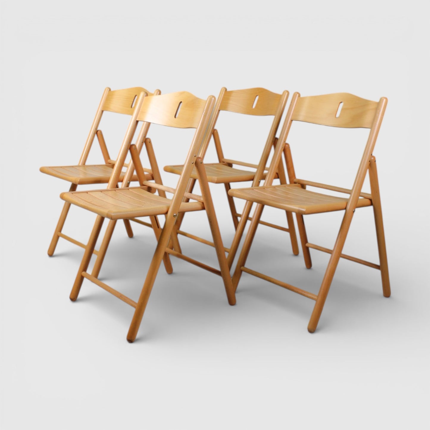 4x vintage houten klapstoelen
